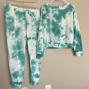 XL Green Tie Dye Lounge Set